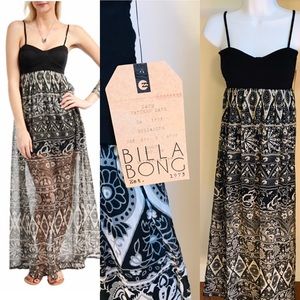 NWT BillaBong Date Pattern Maxi Dress Sz SM